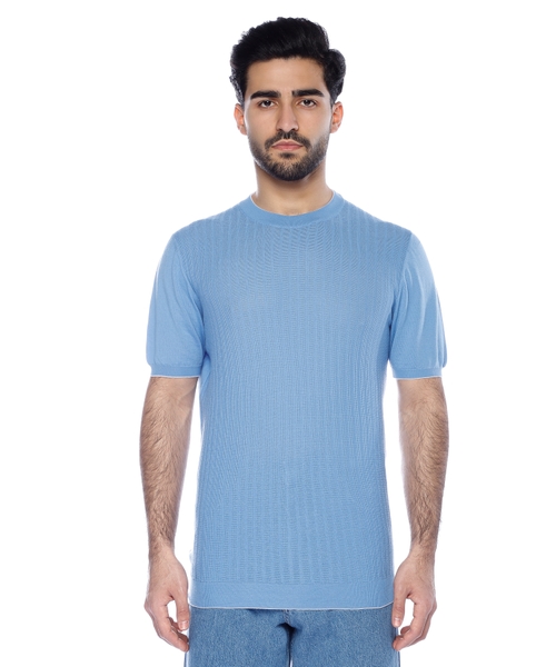 Round neck jumper with short sleeves