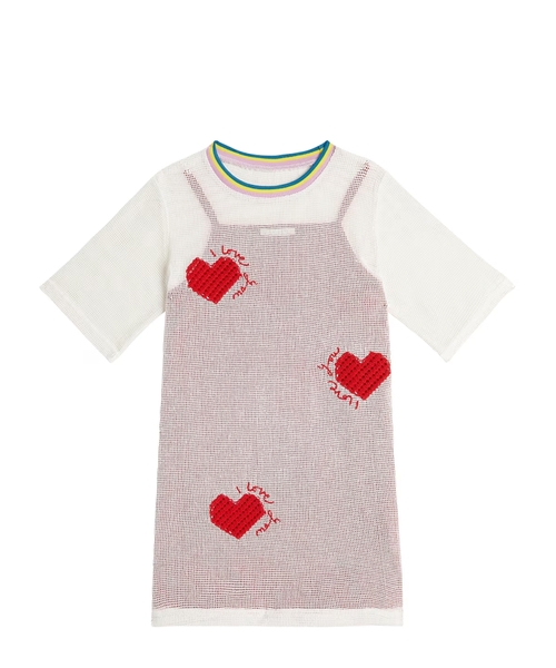 Short sleeve dress with applique detail