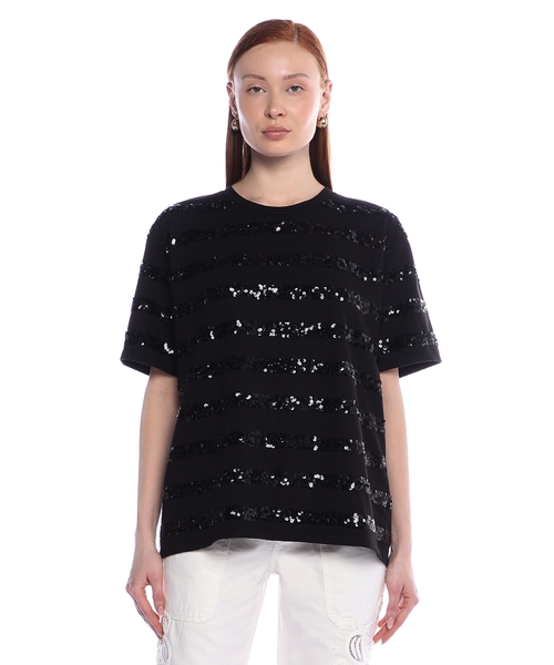Sequin-embellished T-shirt