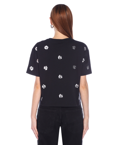 Floral-embellished short sleeve T-shirt | Emporium