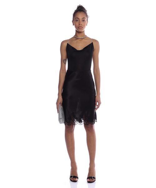 Satin lace trim skirt | Emporium