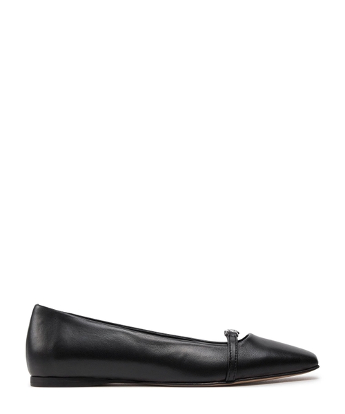 Logo detailed leather ballerina shoes