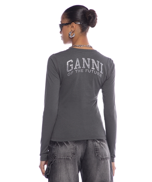 Rhinestone-embellished long-sleeve T-shirt | Emporium