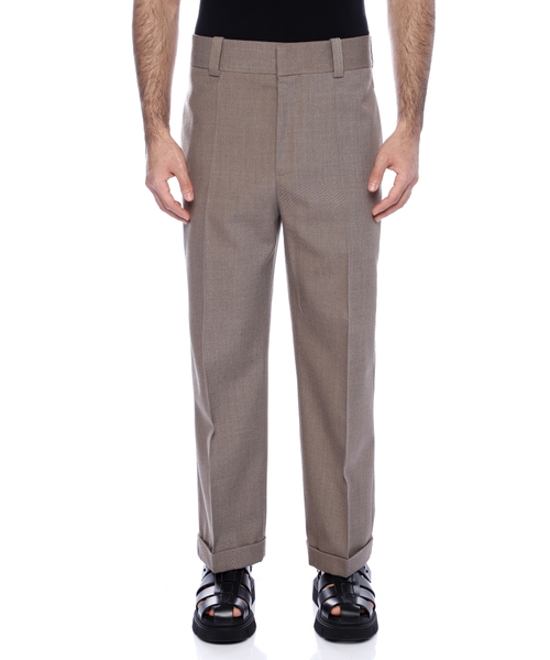 Straight-fit wool trousers