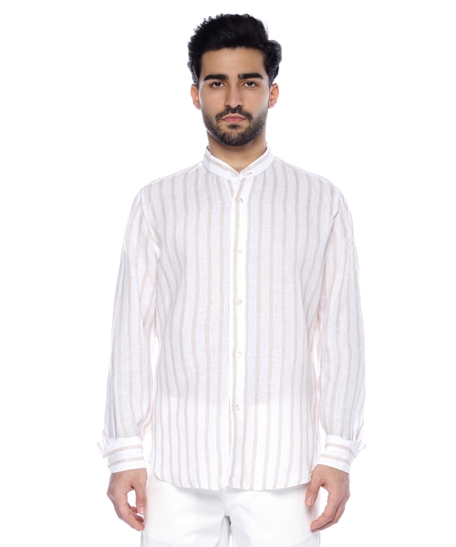 Zolaqlı uzunqol köynək