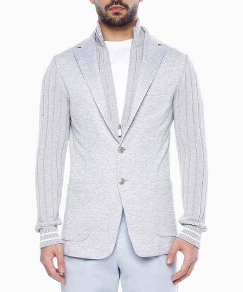 Long sleeve cardigan with zip fastening