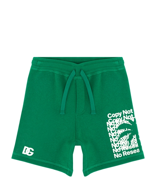 Printed elastic-waist shorts