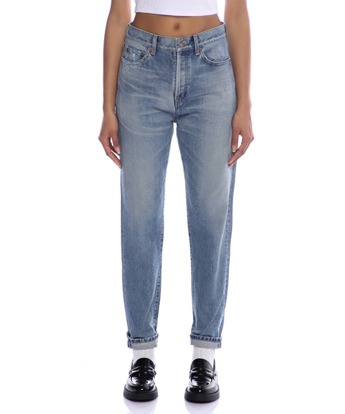 High-waist straight-fit jeans