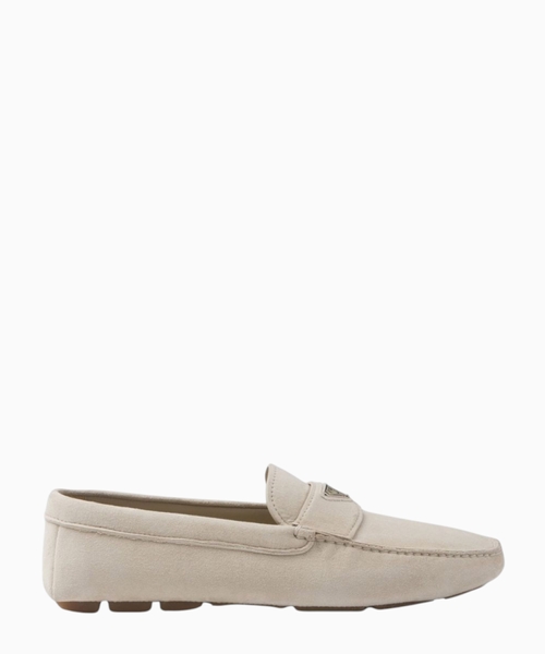 Logo suede loafers