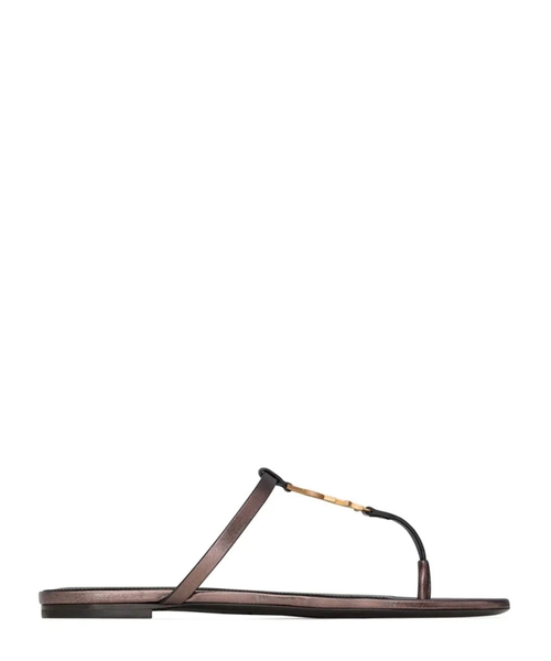 Logo detailed leather sandals