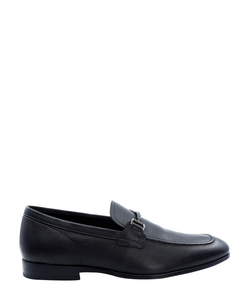 Leather loafers with metal detail