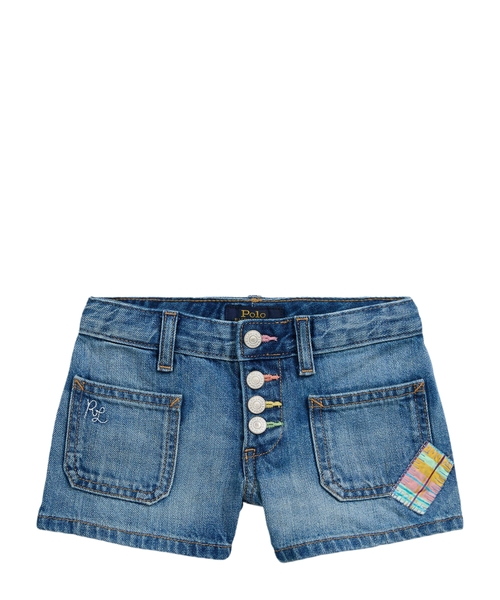 Denim shorts with applique
