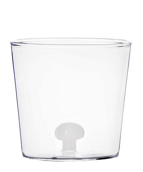 Glass with mushroom decoration