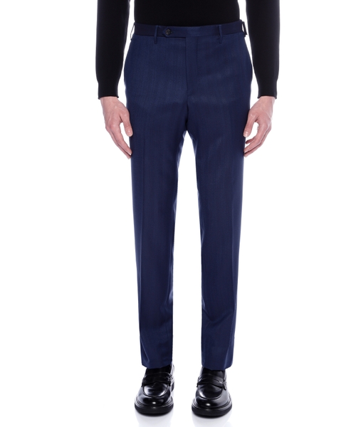 Straight-fit wool trousers