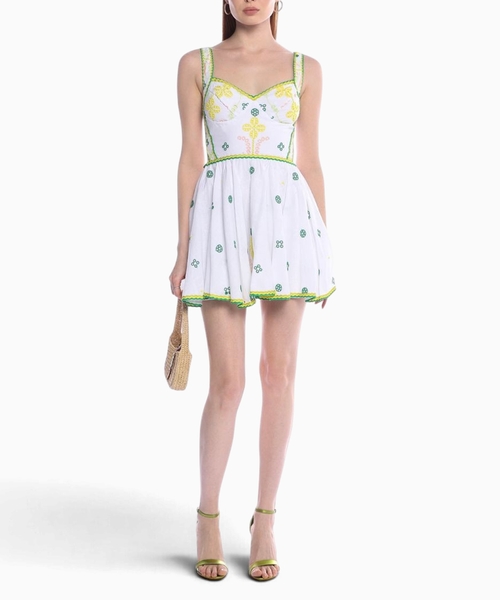 Embroidered mini dress