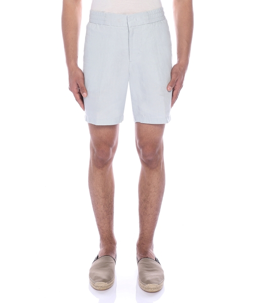 Elastic waist straight-fit shorts
