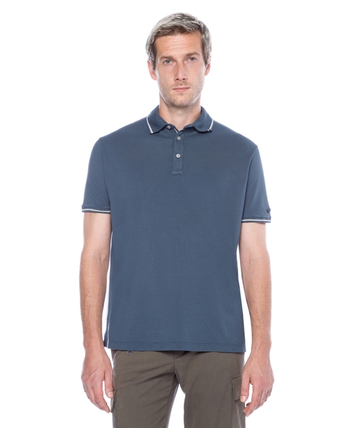 Поло с короткими рукавами и дизайном в полоску