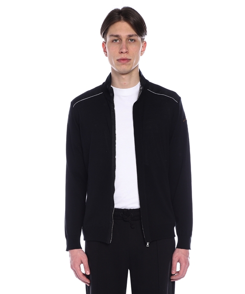 Long sleeve cardigan with zip fastening