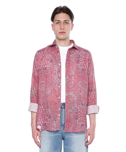 Printed linen shirt