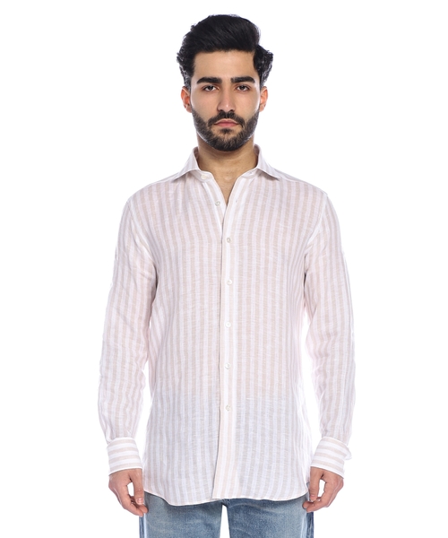 Zolaqlı uzunqol köynək