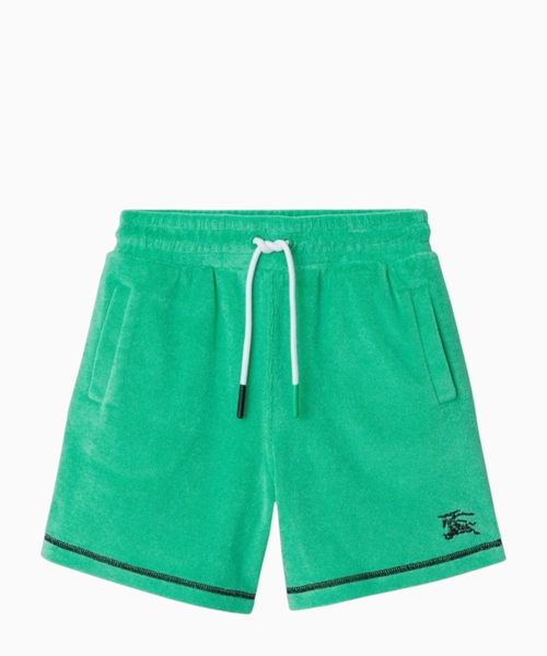Elastic waist shorts with logo embroidery