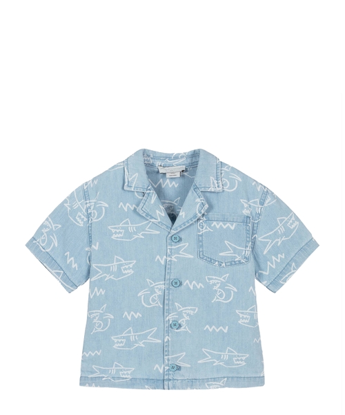 Denim shirt with print