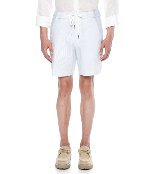 Striped cotton shorts