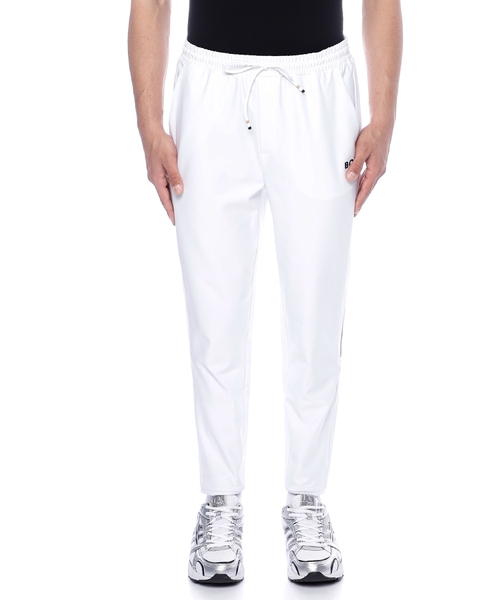 Track pants with elastic waist
