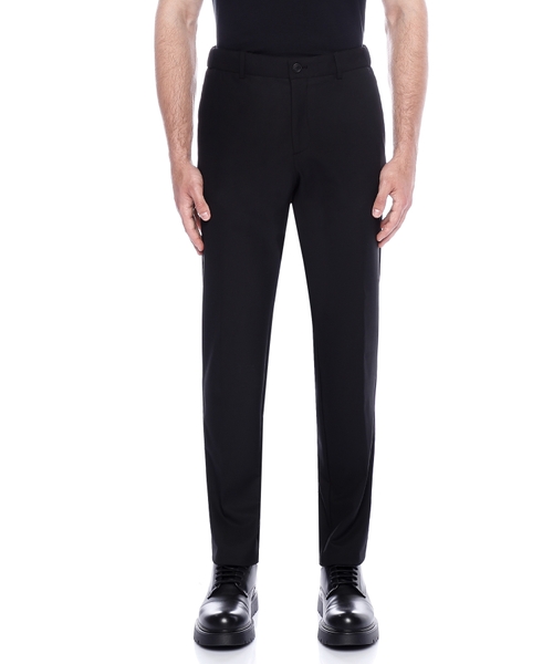 Straight-fit trousers with elastic waist