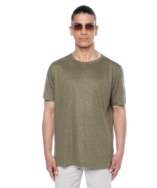 Dairəvi yaxa ilə qısaqol T-shirt