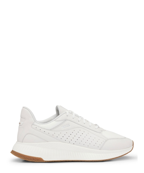 TTNM EVO leather lace-up trainers with mesh trims