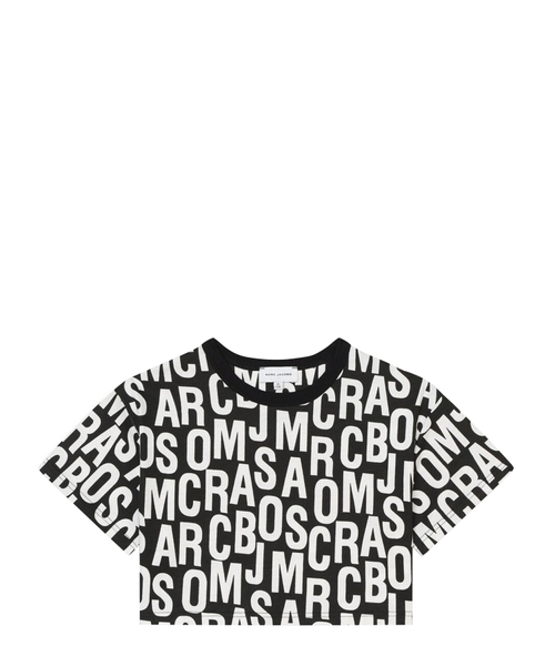 Logo printed cropped cotton T-shirt