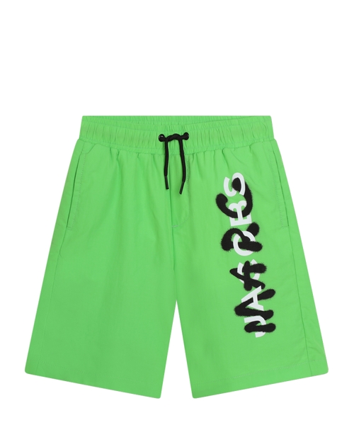 Logo printed elastic-waist swim trunks