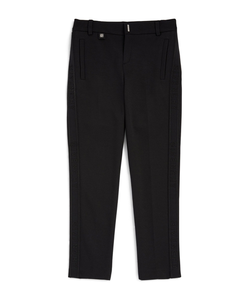 Straight fit trousers with logo embroidery