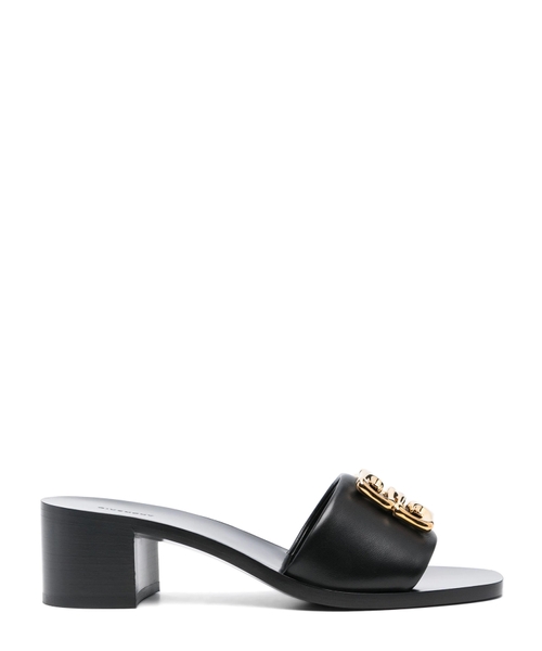 Leather mules with 4G logo detail