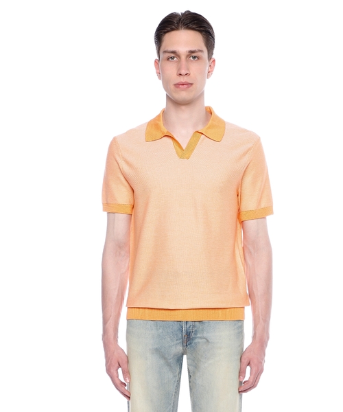 V-neck short sleeve polo