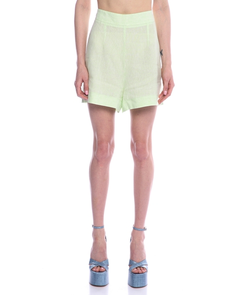 High-waist linen shorts