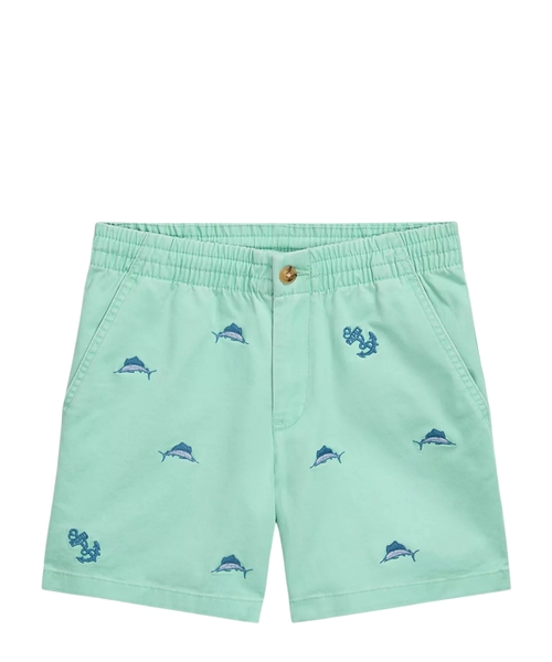 Pony drawstring cotton shorts