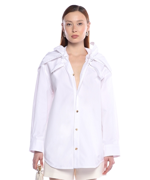Cotton shirt with knots