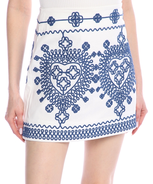 Embroidered skirt mini best sale