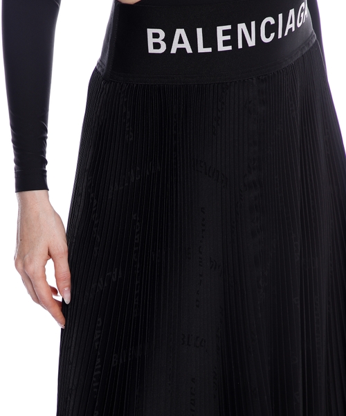 Pleated midi skirt with logo | Emporium