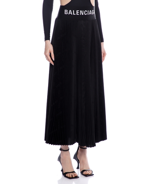 Pleated midi skirt with logo | Emporium