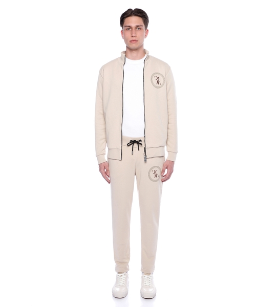 Embroidered-logo tracksuit set