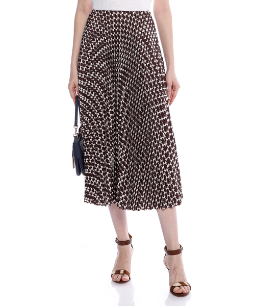 Плиссированная юбка миди с принтом