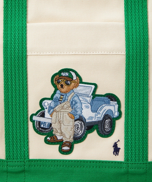 Canvas polo bear tote bag best sale