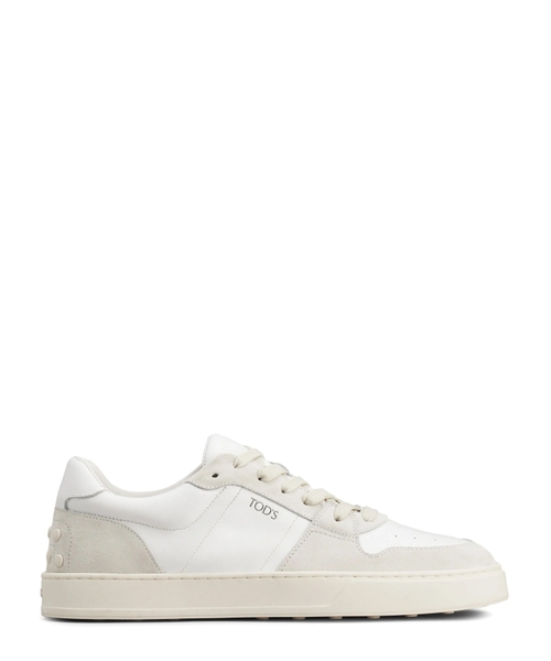 Lace up fastening leather sneakers