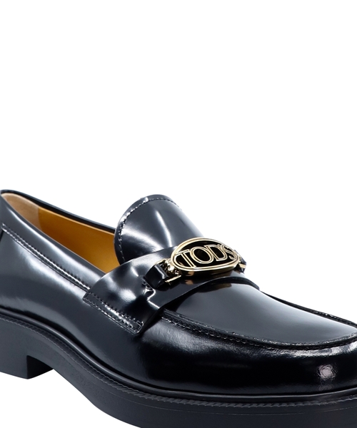 ローファー・オックスフォード Logo Applique Leather Loafer Metal logo applique detail leather loafers | Emporium