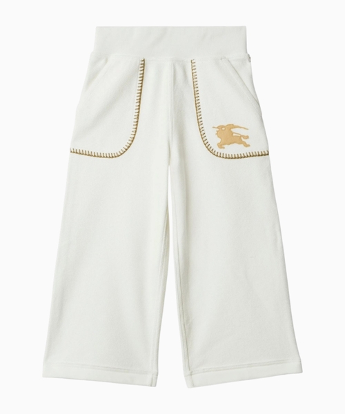 Pants with logo applique