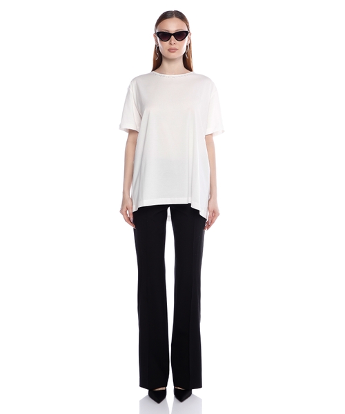 Tシャツ・カットソー FABIANA FILIPPI Polo shirt with frayed viscose collar Fabiana Filippi Cotton t-shirt with metal detail trim | The