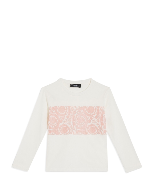 Хлопковая футболка Barocco с длинными рукавами и принтом